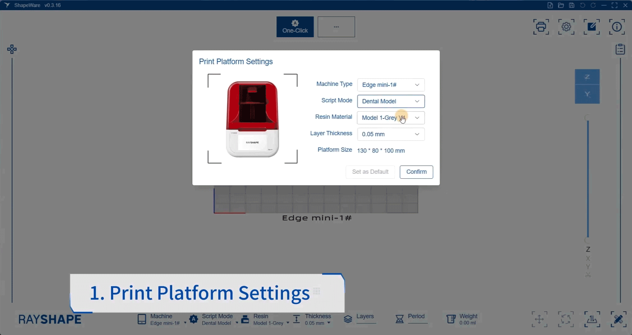 Modello dentale con un clic