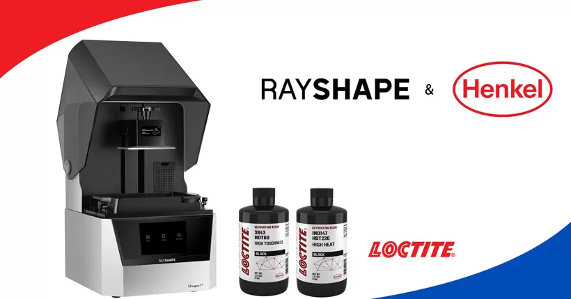 Henkel e RAYSHAPE annuncio di società, validare le resine di stampa 3D LOCTITE sulla forma 1 soluzione di stampa 3D